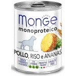 Monge Dog Monoproteico Fruits Консервы для собак паштет из курицы с рисом и ананасами 400 г